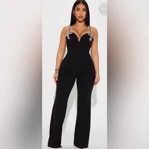 Stunning black rhinestone jumpsuit size size xl